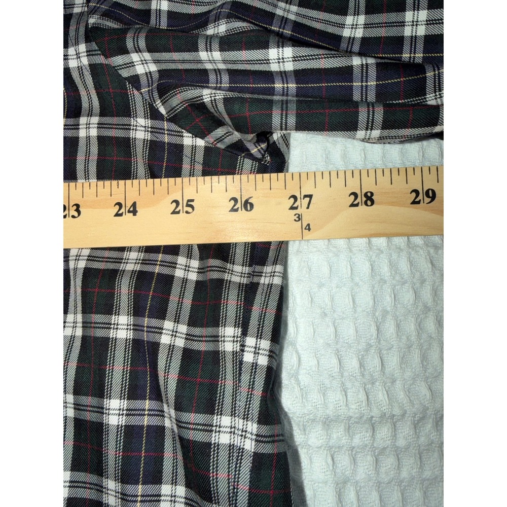 Brooks Brothers Button Down Shirt Mens XL Navy Plaid Non-Iron Cotton Long Sleeve - Picture 4 of 7